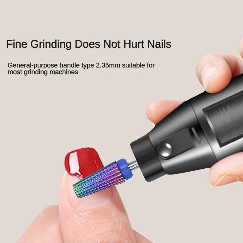 Tungstênio Carbide Milling Cutter para Elétrica Manicure Machine, Nail Drill Bits, Remover Gel Nails Acessórios, Novo, 5 em 1, 5pcs por conjunto