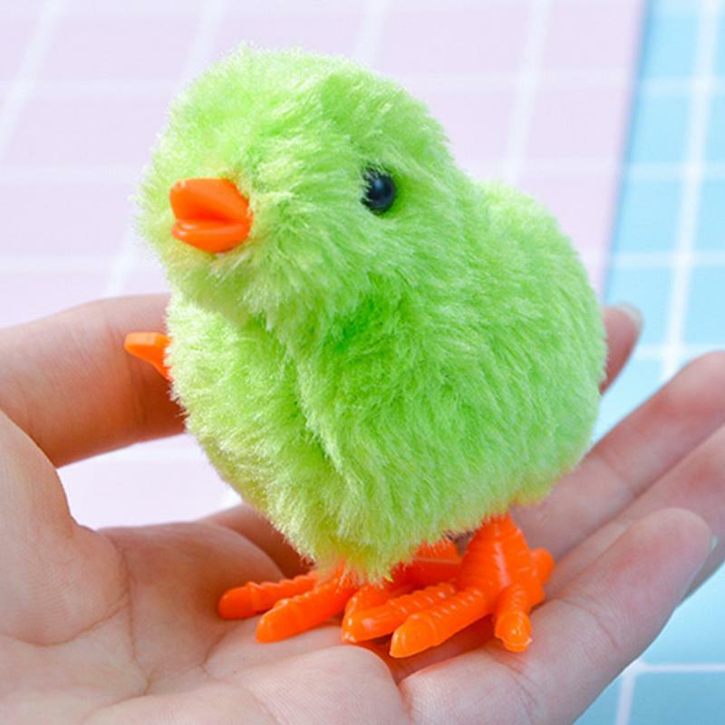 Cute Wind-up Chicken Toy for Kids, Jumping, Walking, Plush, Clockwork, Chick, Birthday Gift, Easter Gift, Pet, Engraçado