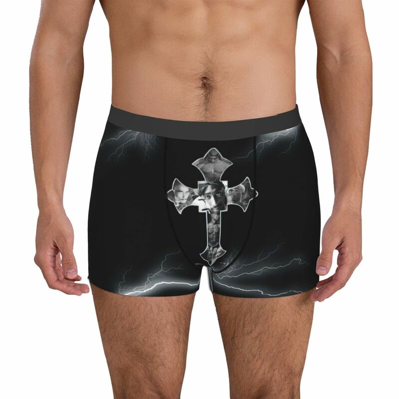 Gothic Cross กางเกงผ้าฝ้ายกางเกงกางเกงในผู้ชายระบายอากาศกางเกงขาสั้น