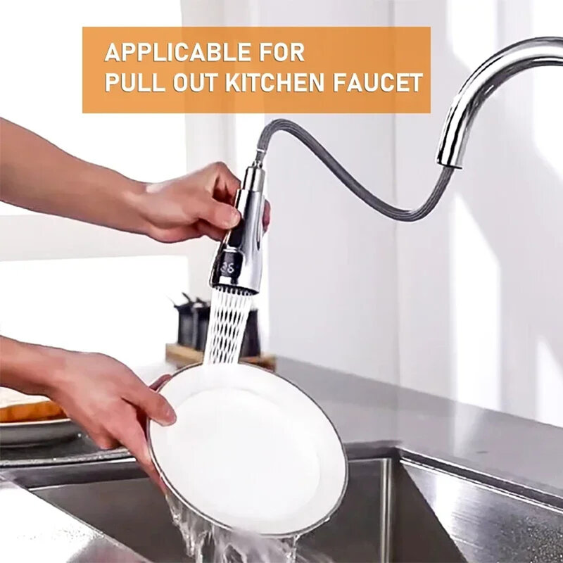 Насадка-распылитель для кухонного смесителя, выдвижная, с цифровым дисплеем, для экономии воды в ванной комнате