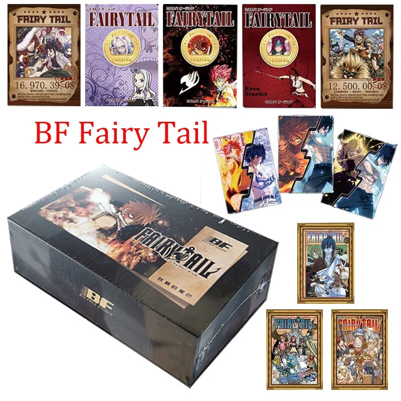 Cartões de Coleção Fairy Tail com Cartões de Metal, Booster Box TCg, Anime Raro, Jogo de Mesa, Cartões de Tabuleiro, Presentes para Criança, 2023, Novo