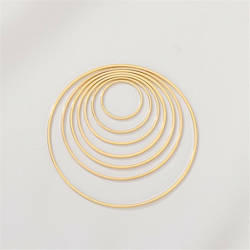 Anillo chapado en oro de 14 quilates, anillo colgante geométrico circular, joyería de oreja hecha a mano, accesorios de Material colgante, Q010