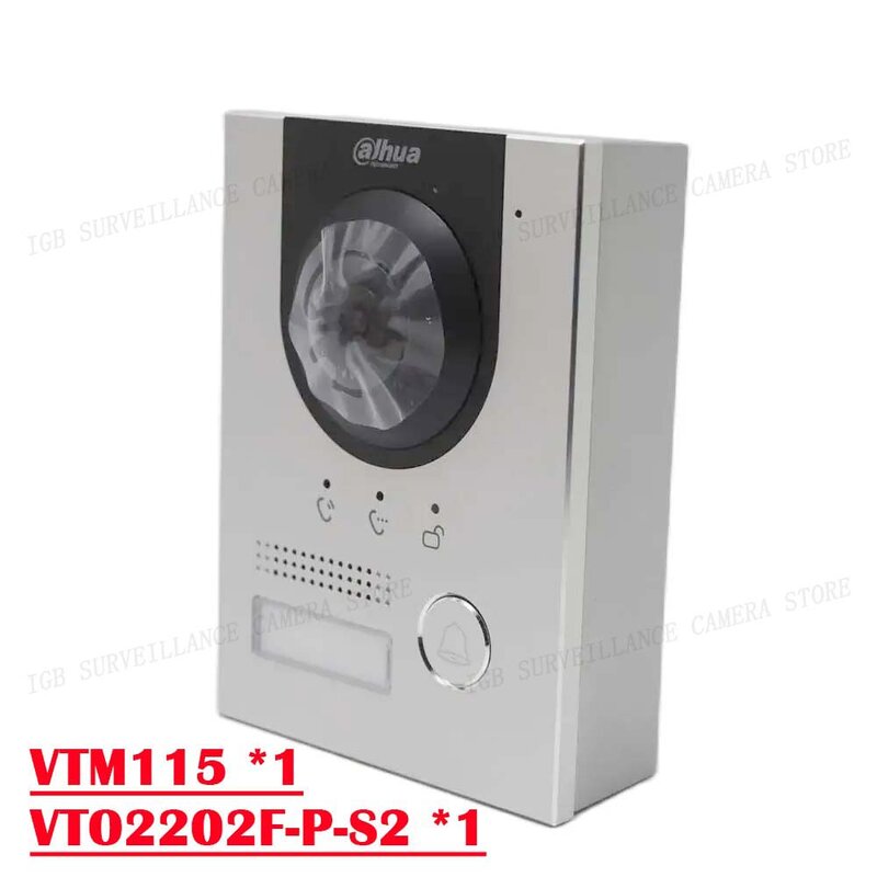 DH VTO2202F-P-S2 multi-bahasa PoE IP logam bel pintu vila, telepon pintu, interkom Video IP, panggilan ke aplikasi telepon