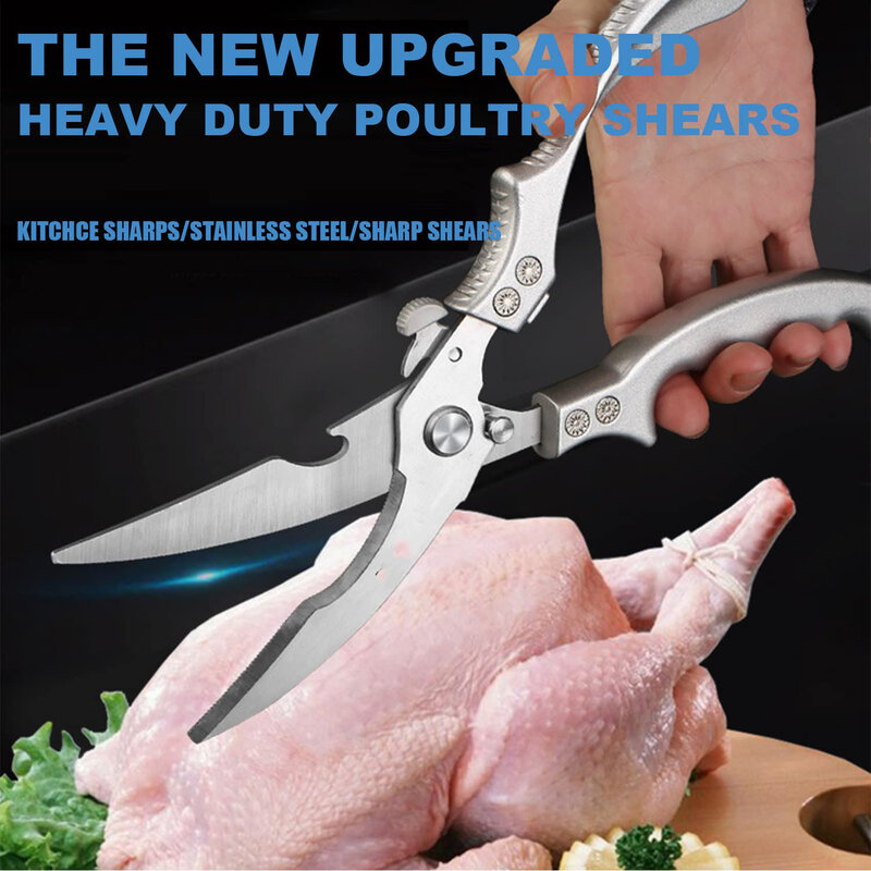 Cesoie da cucina per ossa di pollo aggiornate, forbici da cucina in acciaio inossidabile tagliapasta forbici da pesce coltello da cucina pulito
