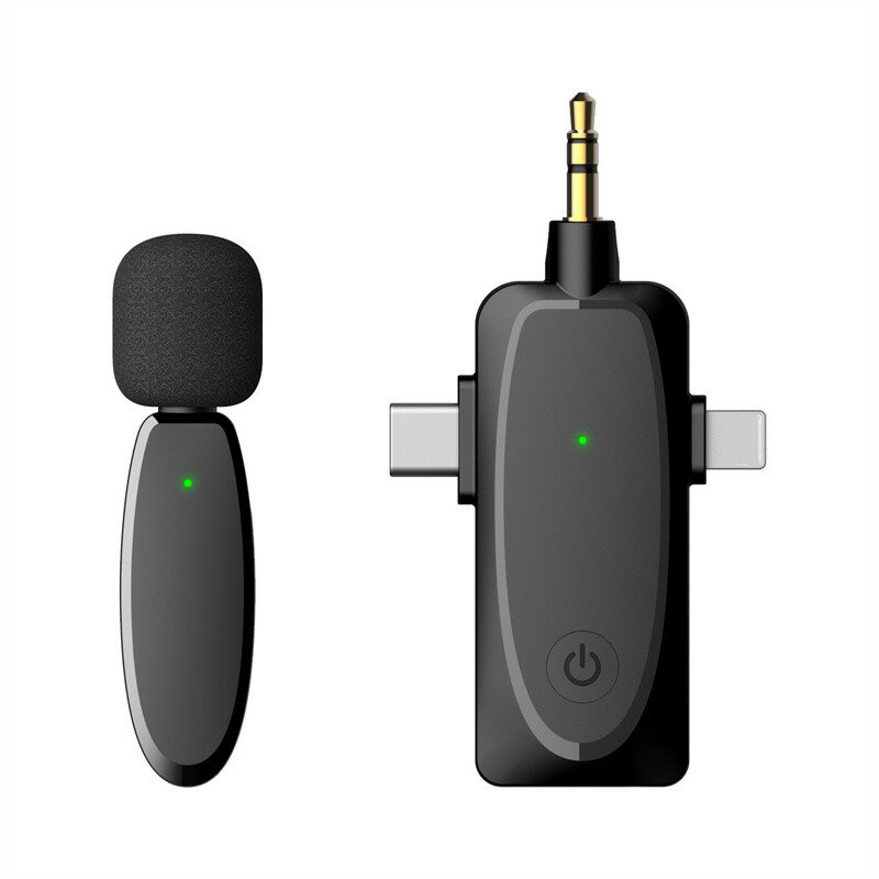 Wars DLION-Mini Microphone Lavalier Sans Fil 3 en 1, 3 Ports, Statique, pour Ordinateur Portable, Appareil Photo, Téléphone, Vlog K24