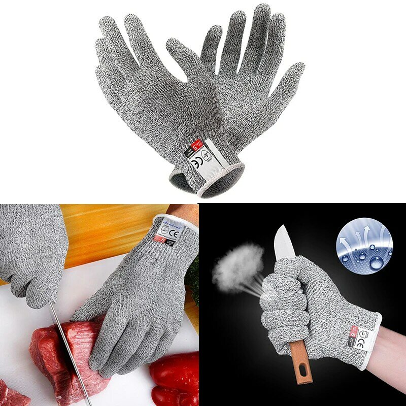 1Pair Level 5 Safety Anti Cut Gloves High-strength Industry Kitchen Gardening Anti-Scratch Anti-cut Glass Cutting Multi-Purpose
