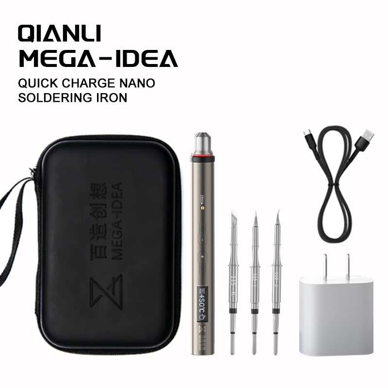 QIANLI-Mini soldador de temperatura ajustable, pantalla Digital, portátil, tipo bolígrafo, juego de herramientas de soldadura, Punta Universal 115