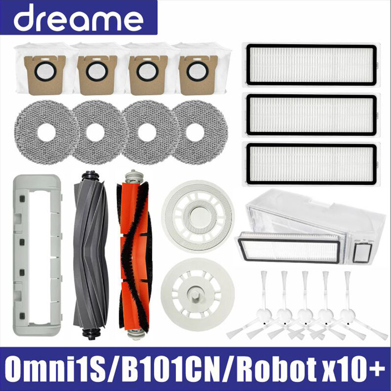 Dreame-Peças de aspirador robô, Escova lateral principal, Peças do esfregão do filtro, L10s, Ultra, S10 Pro, Mijia, Omni 1S, B101CN, X10 +