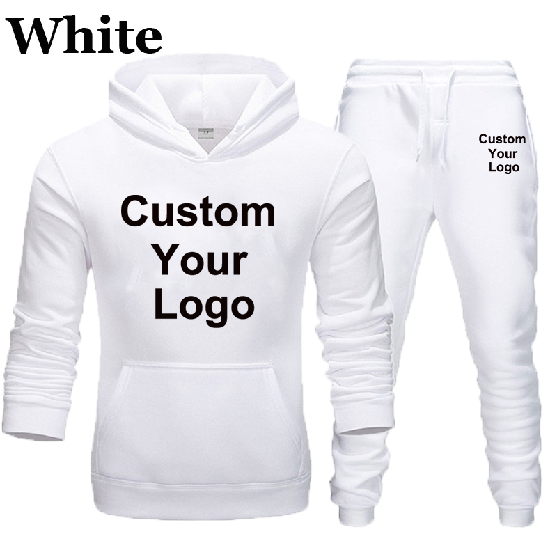 Hoodies Pants 2Pcs/Sets Sweatshirt Sweatpants Men's Gyms Fitness Tops Trousers Joggers Sportswear Tracksuits Custom Your Logo