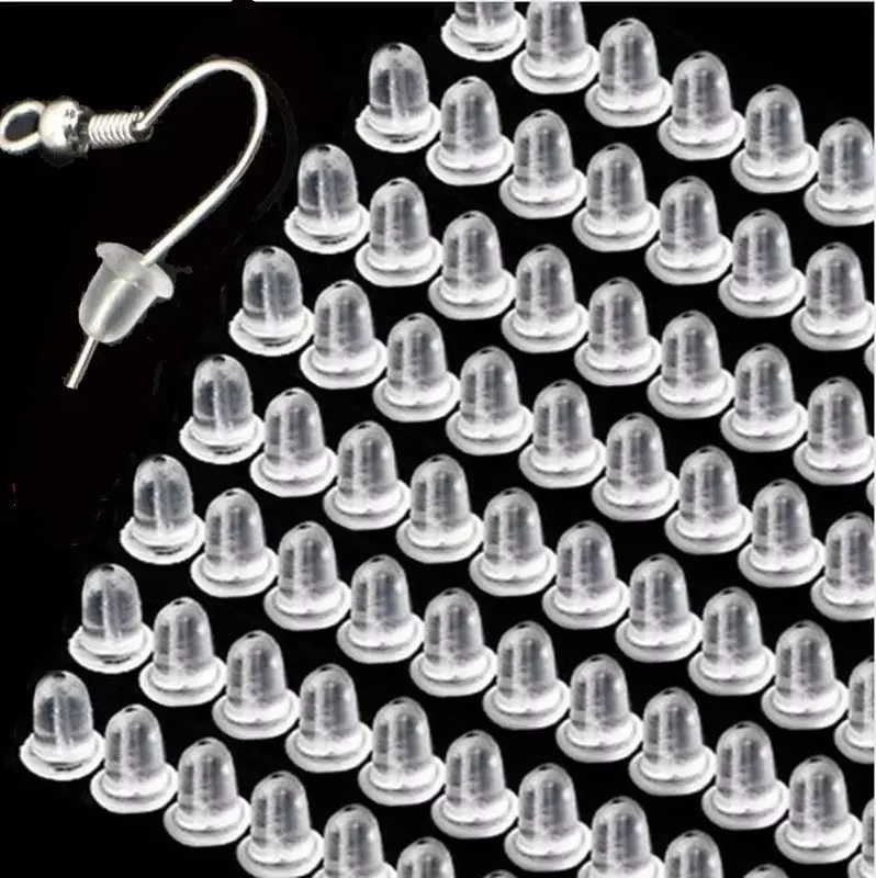 Transparente Silicone Cabeça Ear Studs, Plugs, Resultados Brinco, Anti-Falling Rolhas, Acessórios Earstud, 500 Pcs, 2000Pcs