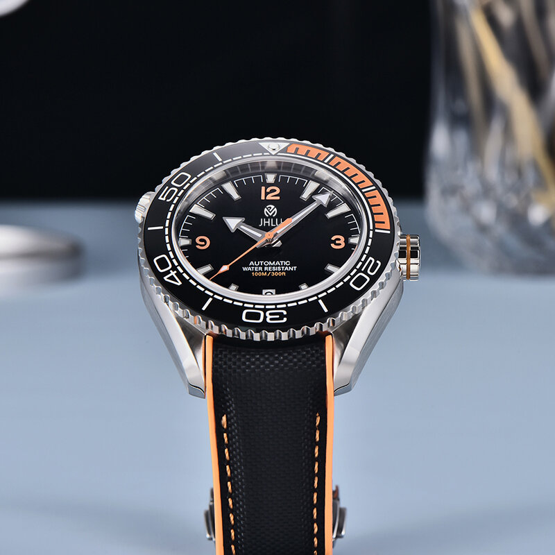 Relógio mecânico impermeável masculino, Seamaster 600, safira cristal, moldura de cerâmica, moda casual para negócios, 2024
