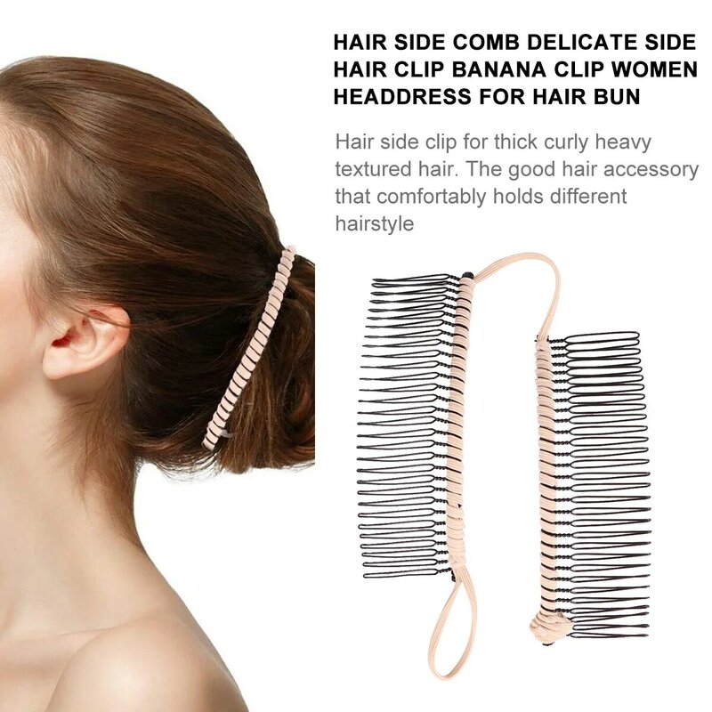 Stretchy Banana Hair Clips para mulheres e meninas, grampos de cabelo, pente, sem vinco, vintage, clincher, pente