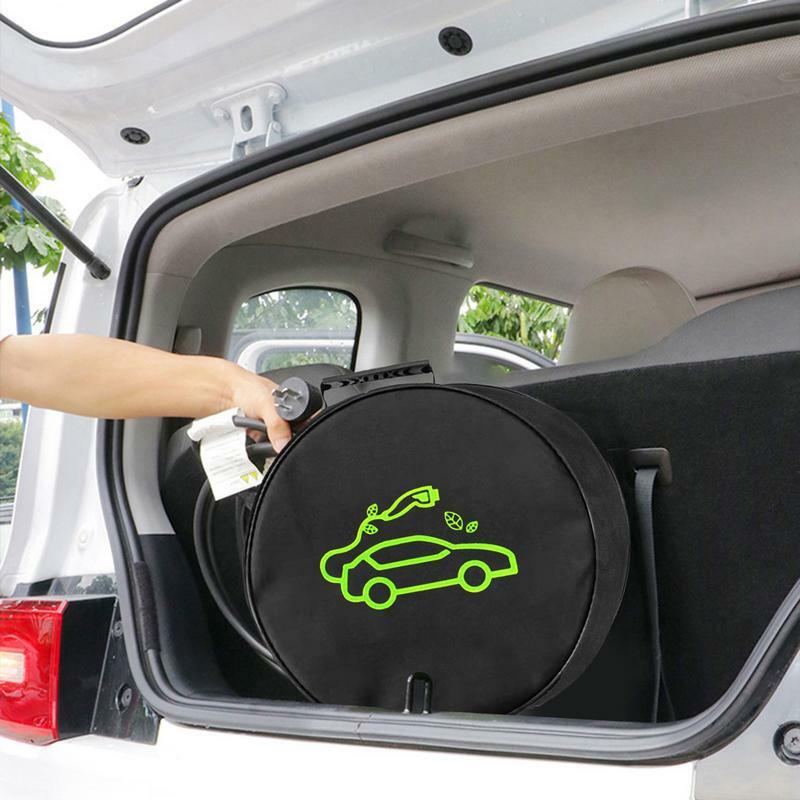 Автомобильная сумка для хранения зарядного кабеля, сумка для хранения, водонепроницаемая и огнестойкая квадратная и круглая Фотосумка, органайзер для