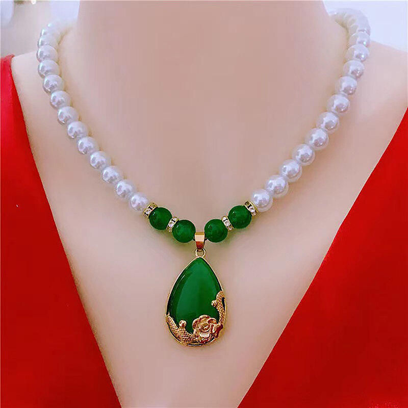 Collar de perlas de imitación sintética para mujer, collar de perlas, joyería versátil