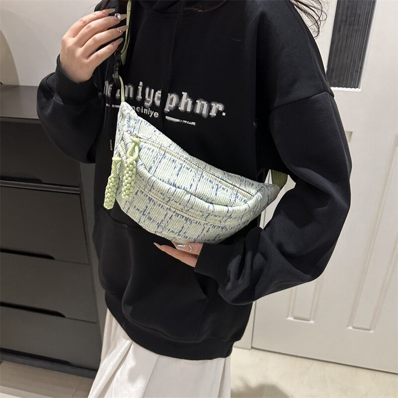 Bolsa Leisure Nylon Dumpling Feminina, bolsa de cintura, bolsa de peito, bolsa de ombro única, bolsas e bolsas transversais, nova moda, primavera, 2022