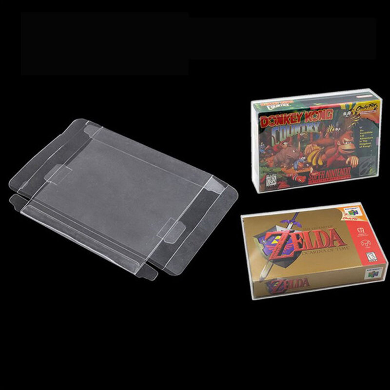 투명 게임 카트리지 박스 SNES N64 카트리지 박스 보호대, 1 개
