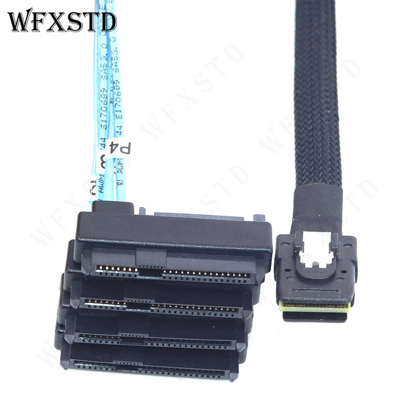 3FT 1M 36 pinów Mini SAS 36 pinów SFF-8087 do 4 SFF-8482 złącza z kabel zasilający SATA
