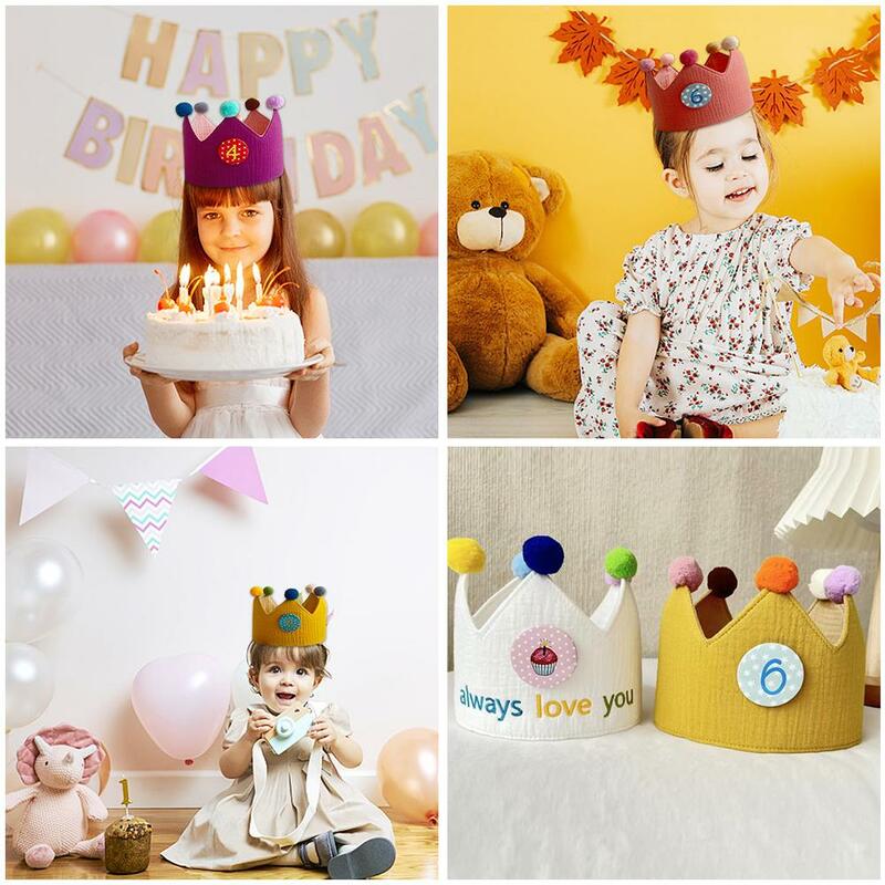 만화 귀여운 모자 어린이 생일 숫자 크라운, 창의적인 어린이 날 선물, 사진 액세서리, 소녀 소년 생일 파티 장식