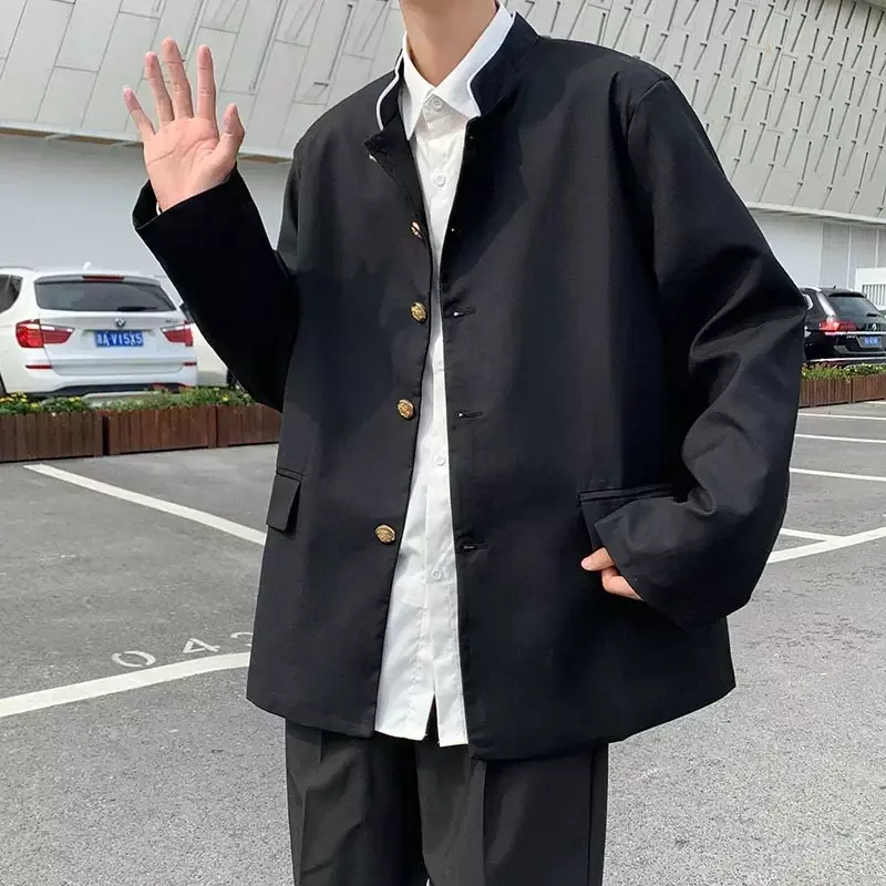 작은 유니폼 재킷, 가쿠란 코트 의류, 학생 일본 청소년 캐주얼 남성 세트 스타일, 가을 패션