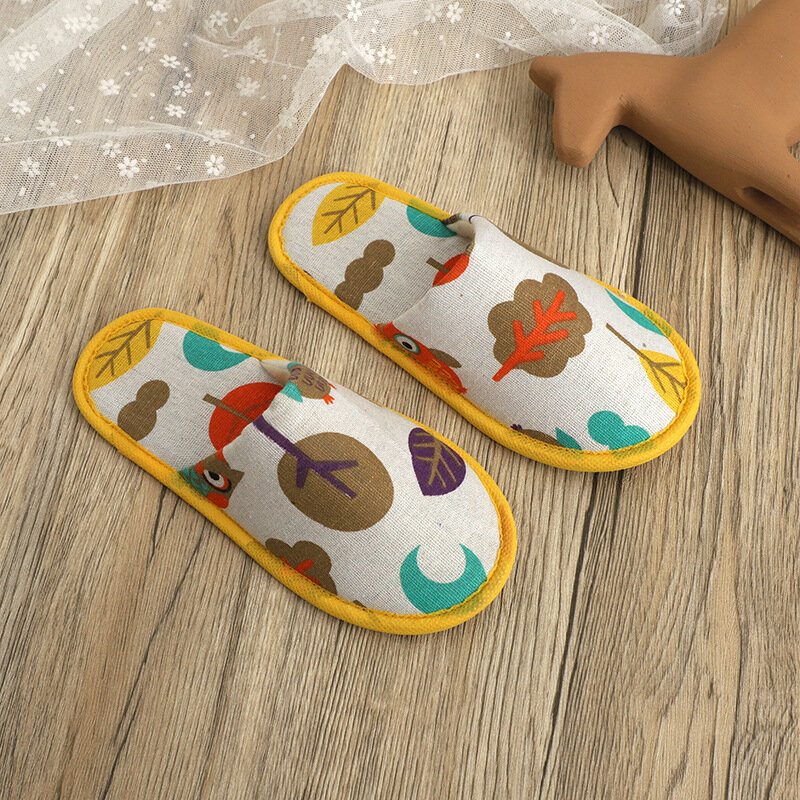 1Pairs Children Hotel Travel Disposable Slippers Party Sanitary Home Guest Use Closed Toe Boys Girls Disposable Slippers