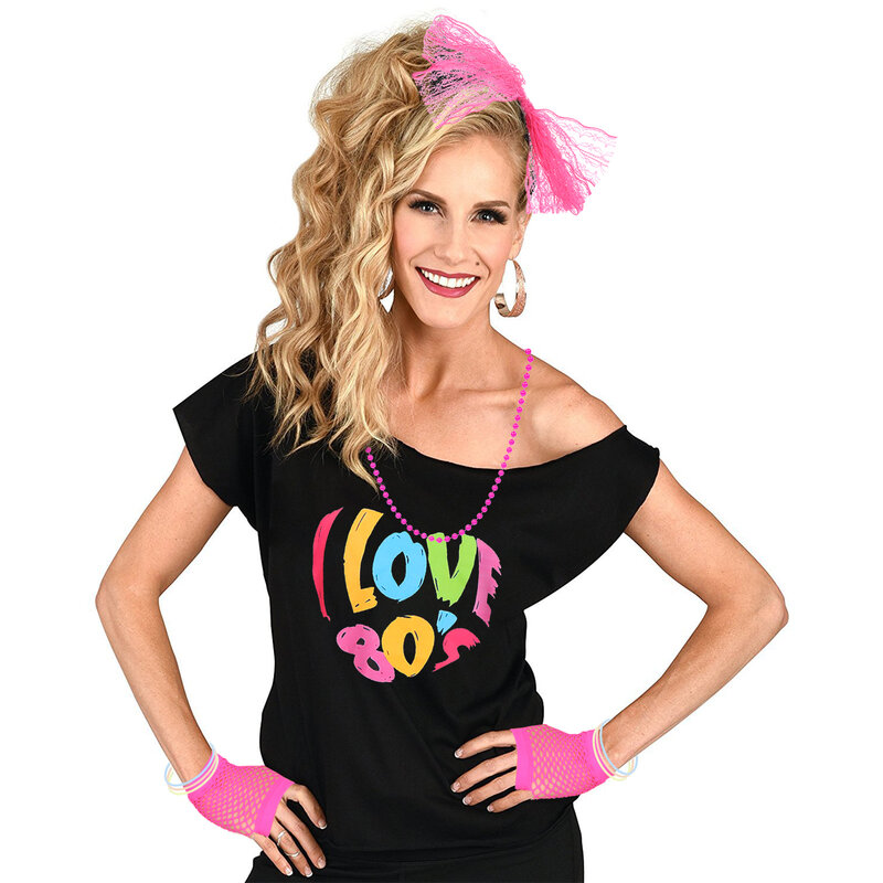 80s Costumes Retro Outfit Accessory for Women - I LOVE 80'S Shirts Tops