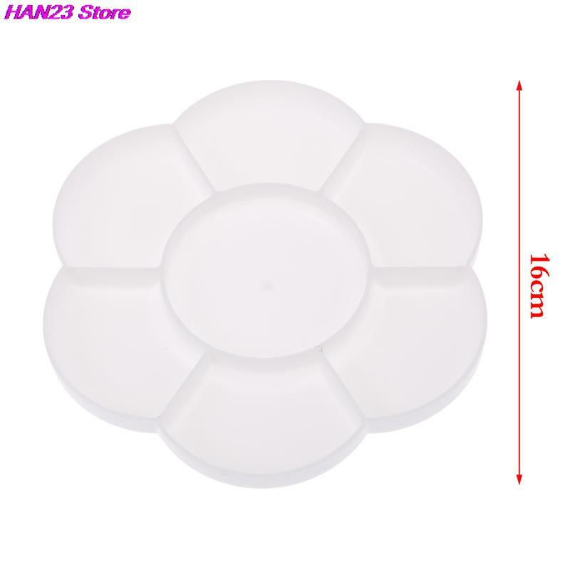 2 stücke Neue Mini Runde Weiß Farbe Palette Tablett Keramik für Acryl Öl Aquarell Gouache Handwerk DIY Kunst Einfach zu waschen