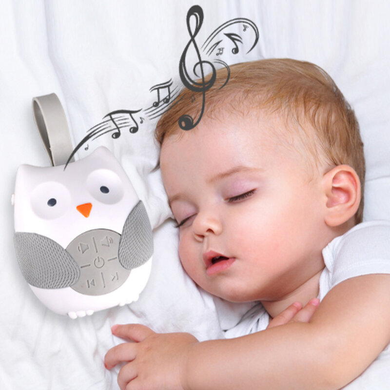 Sowa dziecko muzyczny odtwarzacz śpiący urządzenie ułatwiające zasypianie małych dzieci zabawki interaktywne silikonowy pasek kreskówka prezent wczesnej edukacji