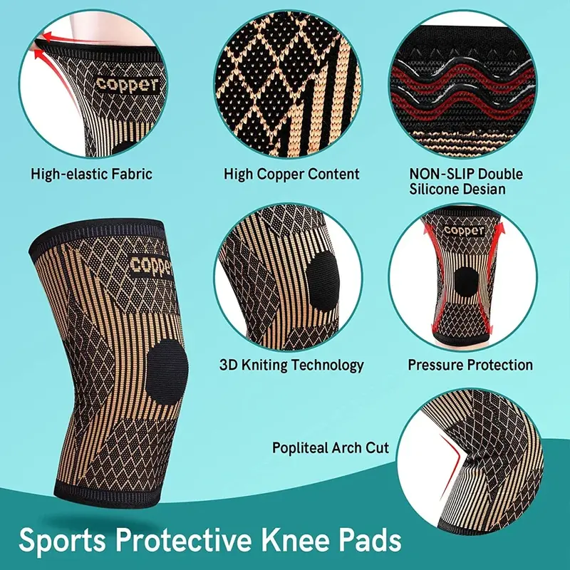 Медный бандаж на колено при артрите-медный бандаж на колено для облегчения боли в колене, компрессионный бандаж для спорта, снятие боли в колене