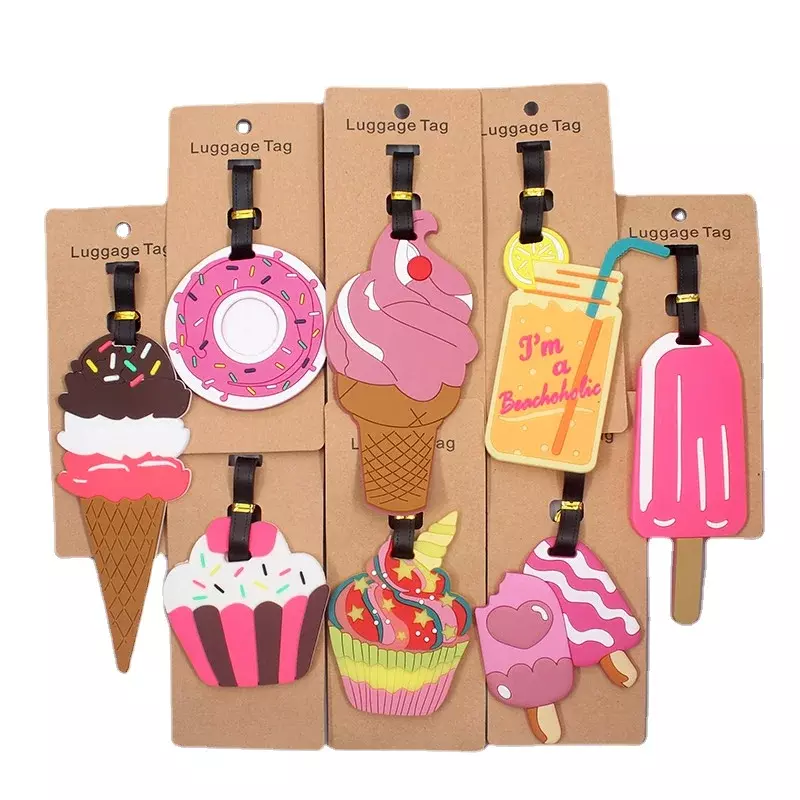 Cute Suitcase Tag Ice Cream &amp Cake Travel Accessories Luggage Tag Silica Gel Suitcase ID Addres Holder Boarding Tag