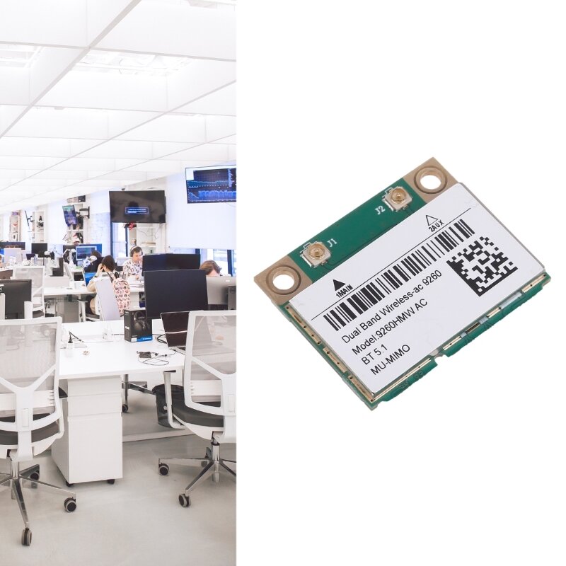 Kartu PCIE Mini 5.0 Kompatibel dengan WiFi 9260HMW 2.4GHz/5.0GHz untuk Laptop P9JB