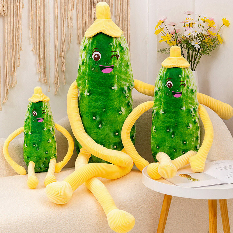 Creatieve Enorme Grappige Komkommer Pluche Kussen Speelgoed Anime Gevulde Planten Groente Knuffels Pop Kussen Schattige Zachte Kinderen Meisjes Speelgoed