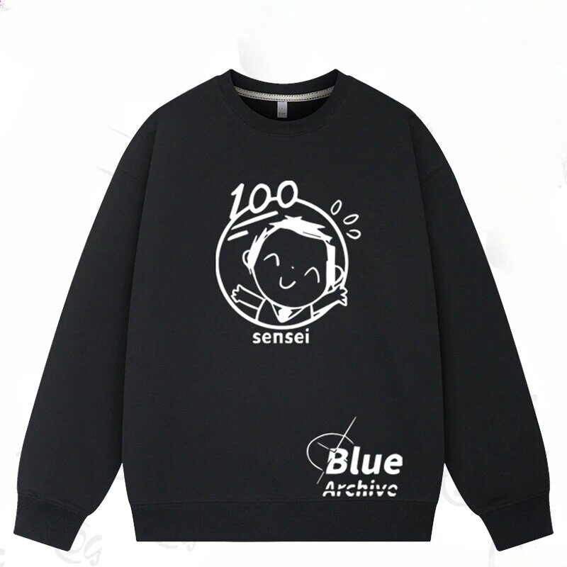 Anime Blue Archive Sensei divertente felpa con cappuccio Hip Hop Graphic felpa Unisex Streetwear Harajuku tuta