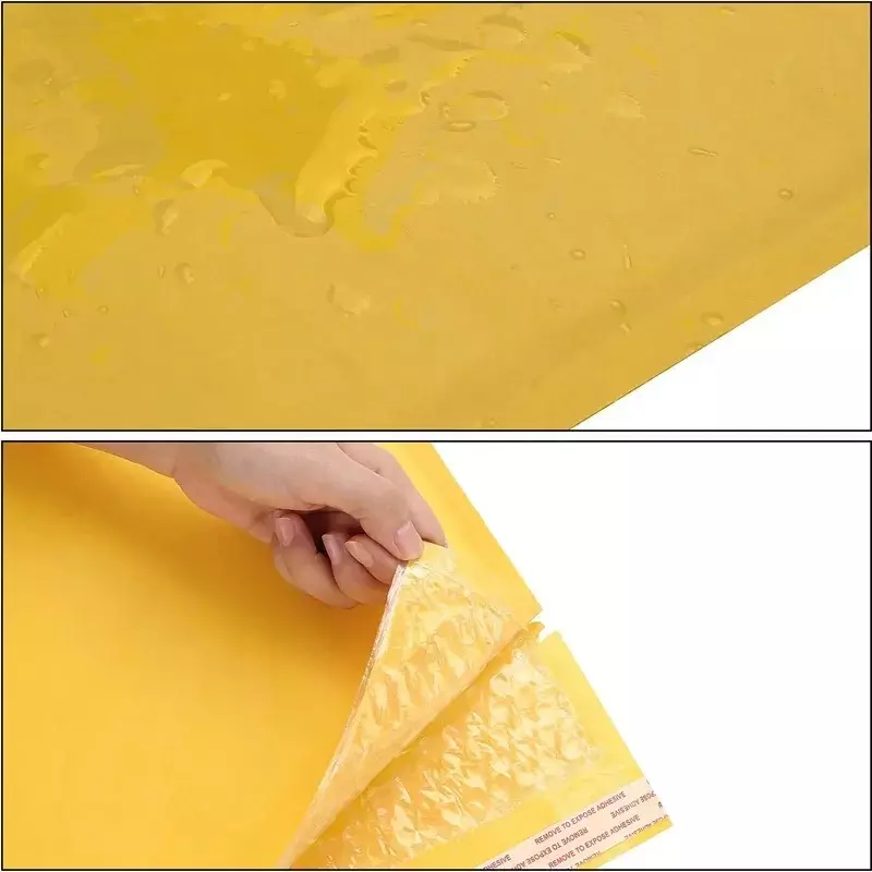 100 buah kertas Kraft amplop gelembung pengirim empuk pengiriman amplop segel sendiri tas kemasan tas kurir penyimpanan