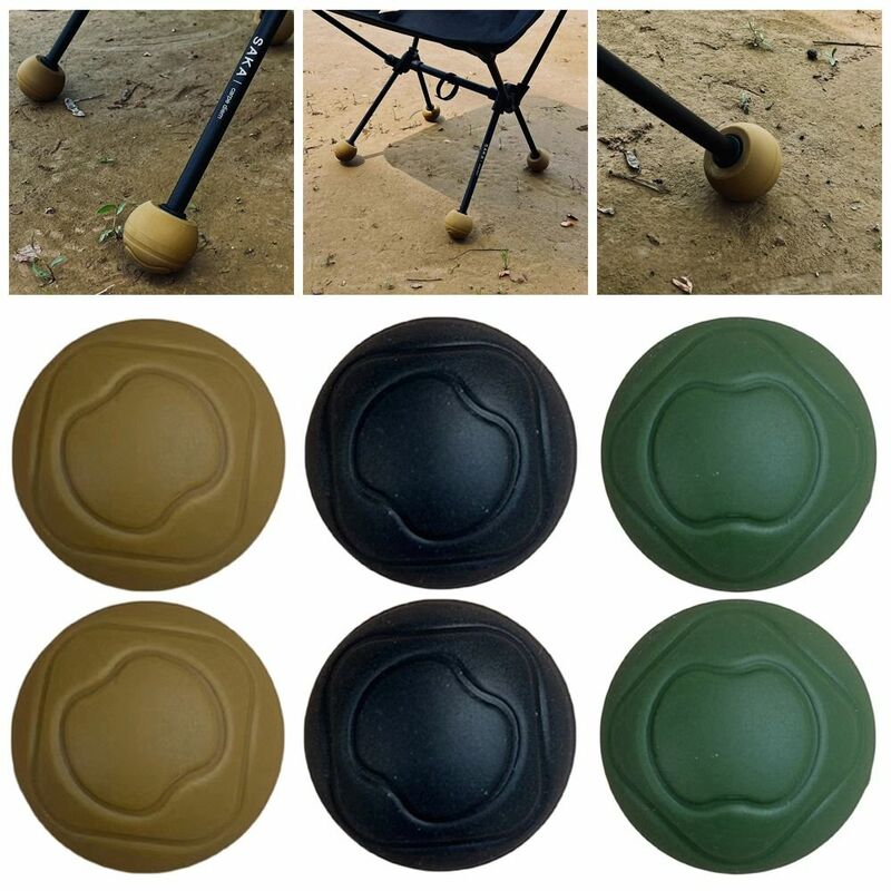 1/4Pcs Anti-slip Moon Chair Leg Covers Anti-sag Wear-resistant Leg Protectors Removable Camping Chair Accessories