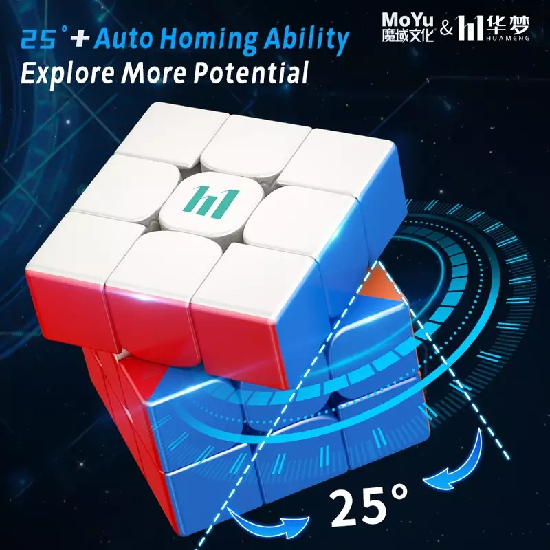 MOYU Huameng YS3M 20 bola magnetik inti Maglev kubus ajaib UV 3X3 mainan Fidget profesional Cubo Magico Puzzle tanpa stiker