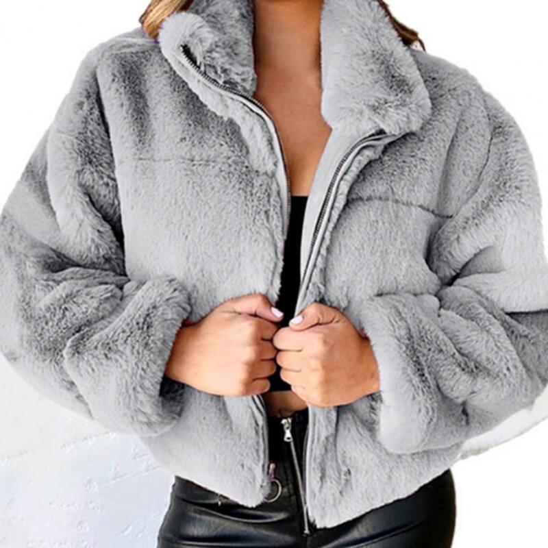 Pluszowa zamek błyskawiczny sweter damski stylowy przytulny modny dojazdy do pracy elegancki jednolity kolor jesienno-zimowy płaszcz