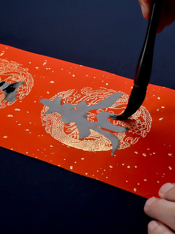 Красная бумага Xuan для китайского весеннего фестиваля, пустые утолщенные китайские пары Chunlian, половина зрелой рисовой бумаги для нового года вечерние