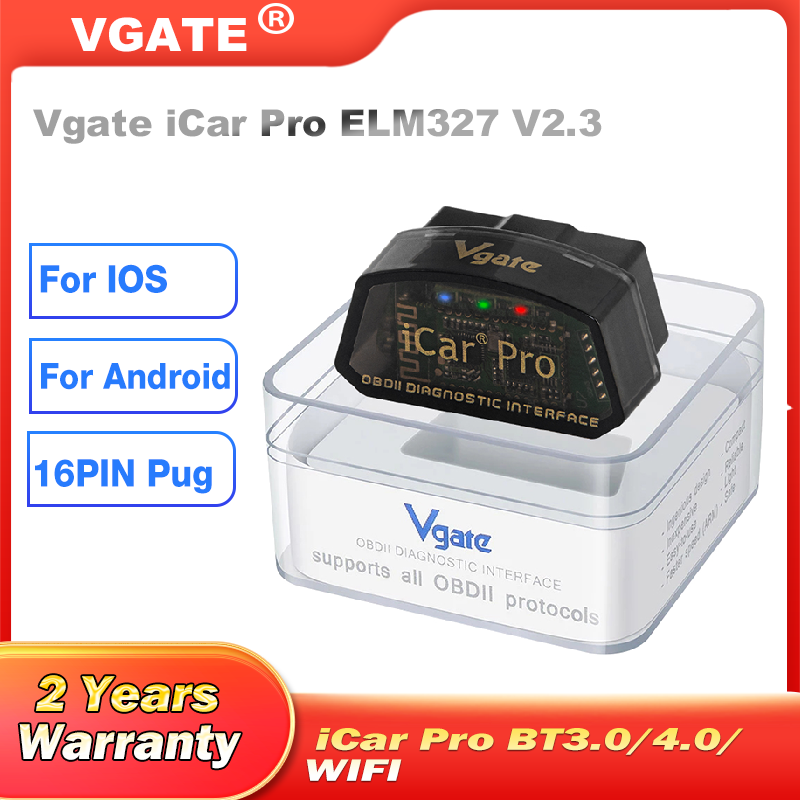 Vgate-自動車診断ツール,OBD2コードリーダー,Bluetooth 327付き,wifi付き,Android/iOS用