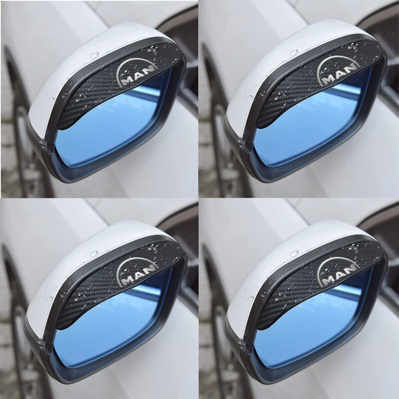 2pcs Carbon fiber Car Rearview Mirror Rain Eyebrow Sticker For MAN TGX TGM TGA TGS TGE Far Fashion aroma Accessories