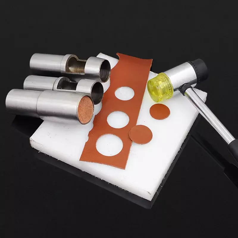 Perforadora redonda hueca de acero, cincel de cuero, herramienta de corte para cinturones, juntas de Metal, cuero, lona (0,5mm a 60mm)