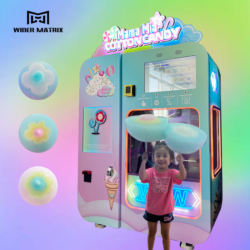 Support Multiple Payment Methods Marshmallow Making Machine Good Quality Automatic Cotton Candy Vending Machine