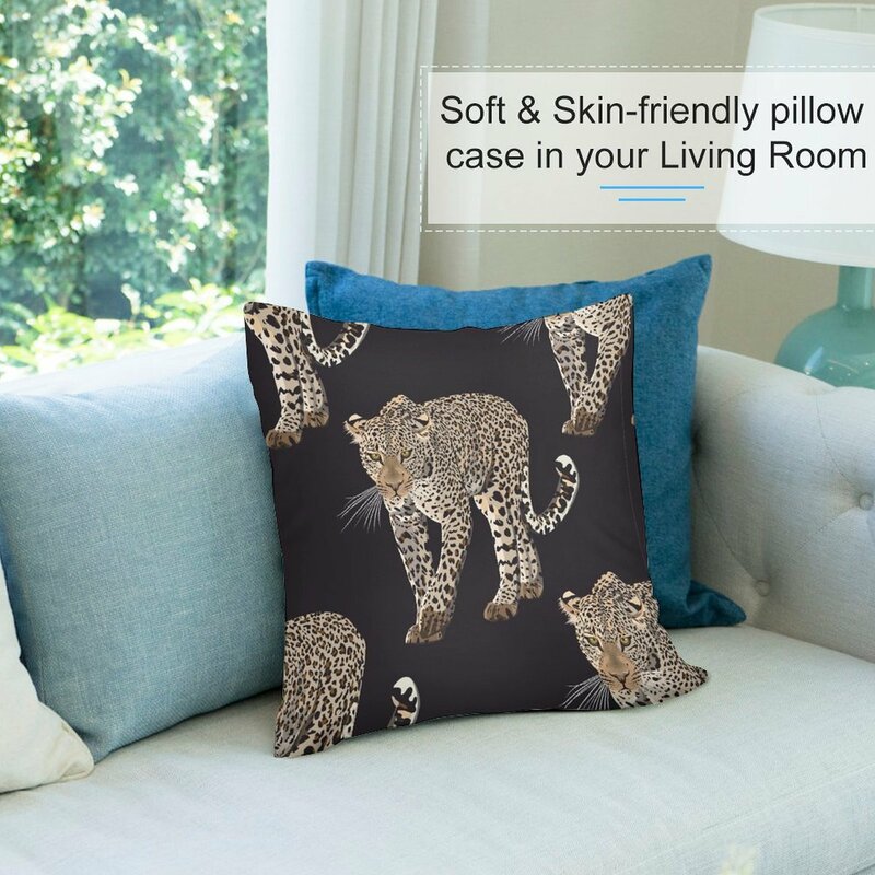 Leopard Throw Pillow Couch Cushions Rectangular Cushion Cover