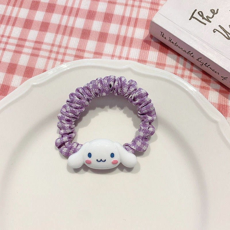 Sanrio Haar Ringe Für Zöpfe Anime Figur Hallo Kity Melody Kuromi Kawaii Puppe Geschenke für Mädchen Kinder Zöpfe Silber Woment