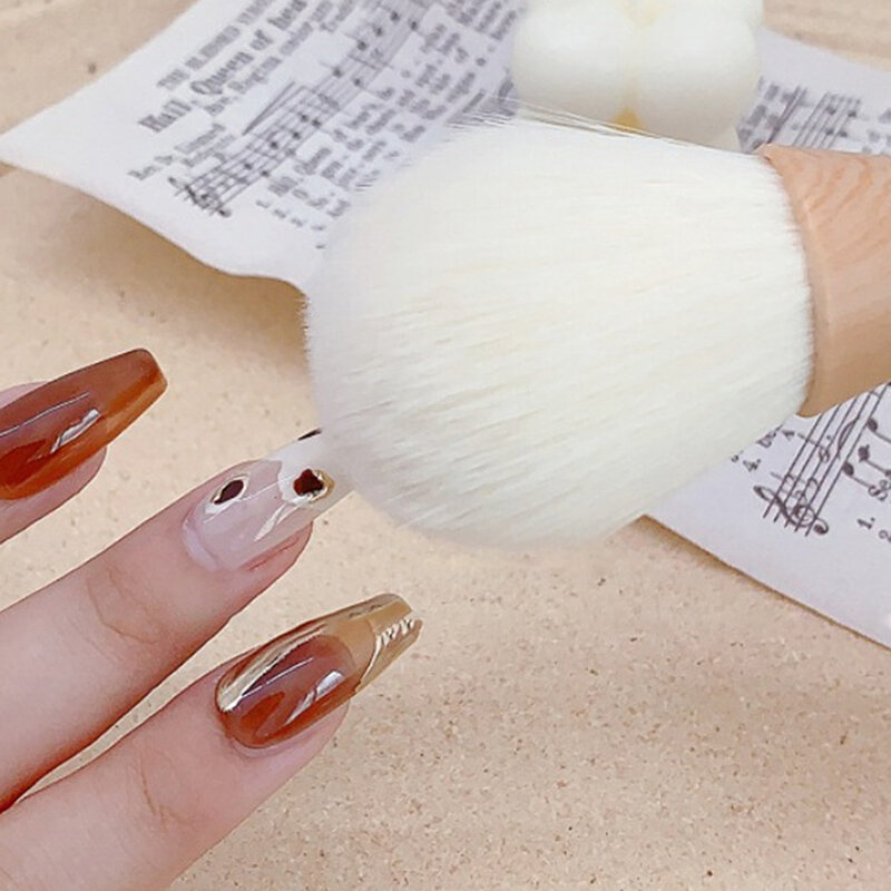Stof Reiniging Nagelborstel Manicure Nail Art Borstel Grote Kop Bloem Poeder Blush Borstel Salon Make-Up Nail Accessoires Tool
