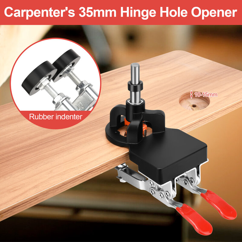 Cabinet Hinge Jig 35mm Woodworking Hole Drilling Guide Locator with Fixture Aluminum Plastic Hole Opener Template Door Cabinets