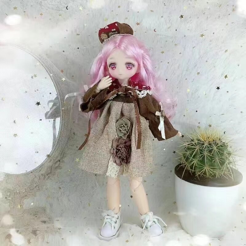 30cm Kawaii BJD Doll Girl 6 punti Joint bambola mobile con vestiti di moda capelli morbidi vestire ragazza giocattoli regalo di compleanno bambola nuovo