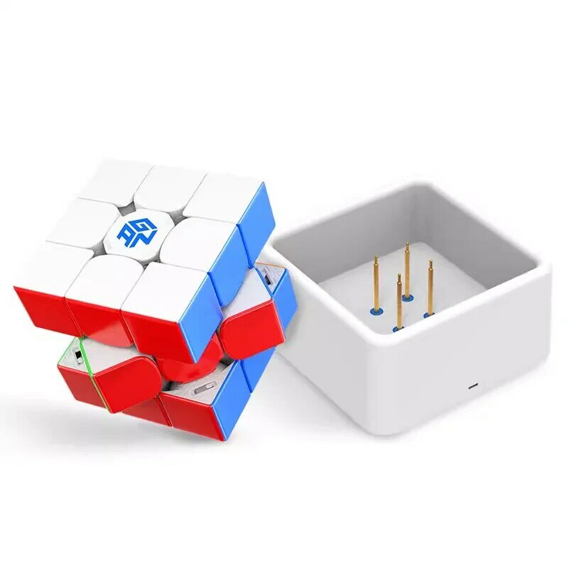 Gan 12 Ui FreePlay 3x3 magnetik kubus ajaib cepat tanpa stiker mainan Fidget profesional Puzzle Cubo Magico Gan 12 Ui permainan gratis