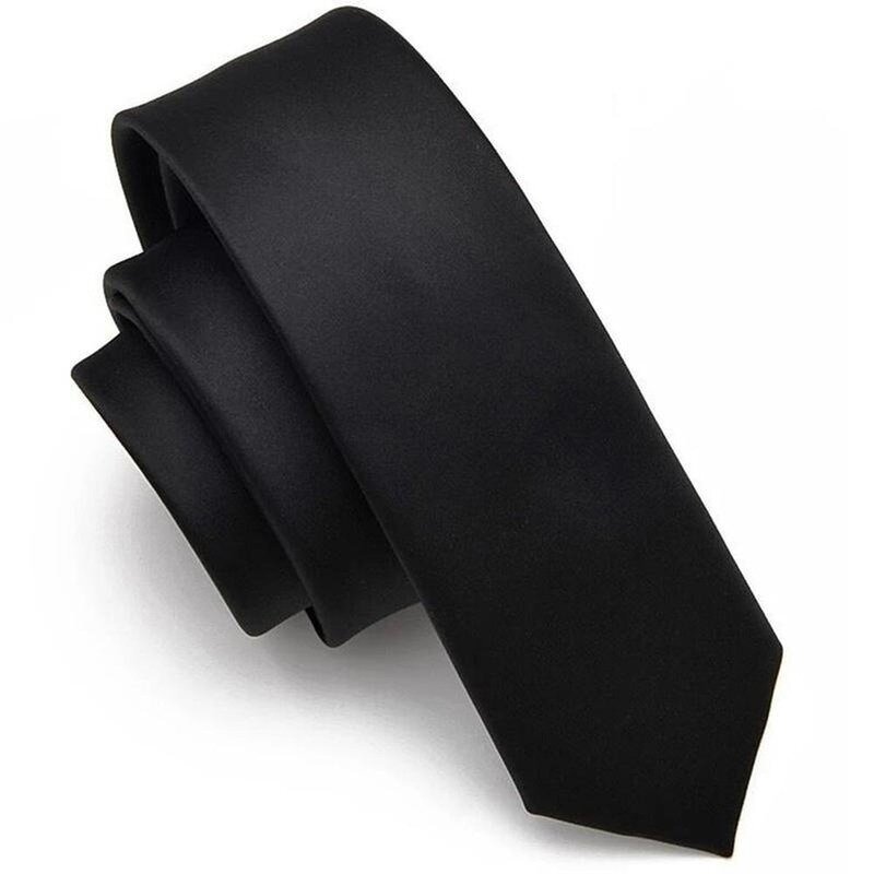 Casual Black Clip Ties for Men Simple Necktie Doorman Steward Matte Suit Business Skinny Lazy Tie Accessories