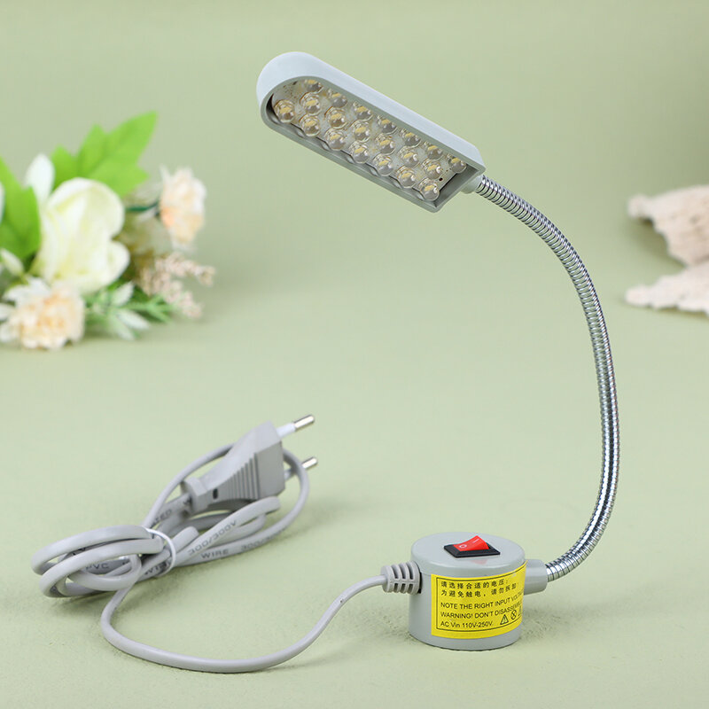 Lámpara LED para máquina de coser, lámpara de trabajo con cuello de cisne ajustable y Flexible, luces industriales con Base para banco de trabajo, 20/30, 10/360 LED, 1 unidad