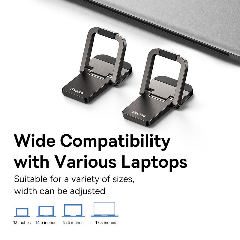 Baseus ที่ตั้งแล็ปท็อปสำหรับคอมพิวเตอร์ตั้งโต๊ะ, ขาตั้งโน้ตบุ๊กอลูมิเนียมแบบพกพา2ชิ้นขาตั้งแล็ปท็อปสำหรับ MacBook Pro iPad 10-18นิ้ว